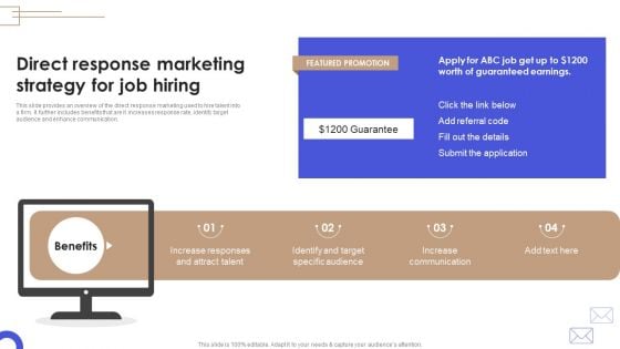 Call To Action Marketing Techniques Direct Response Marketing Strategy For Job Hiring Introduction PDF Call To Action Marketing Techniques Direct Response Marketing Strategy For Job Hiring Introduction PDF