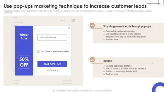 Call To Action Marketing Techniques Use Pop Ups Marketing Technique To Increase Designs PDF Call To Action Marketing Techniques Use Pop Ups Marketing Technique To Increase Designs PDF