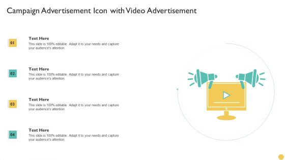 Campaign Advertisement Icon With Video Advertisement Portrait PDF