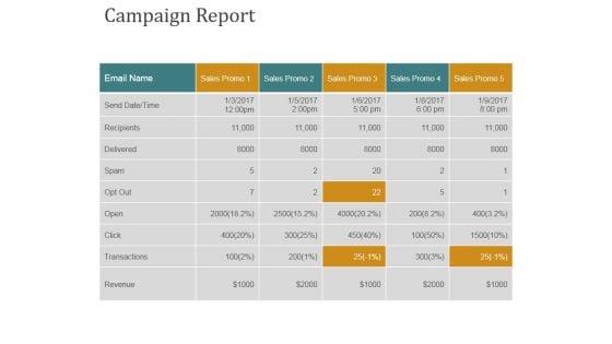 Campaign Report Ppt PowerPoint Presentation Pictures Outfit