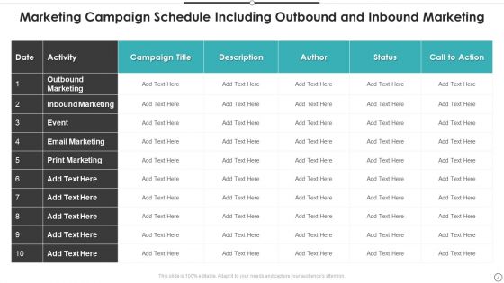 Campaign Schedule Ppt PowerPoint Presentation Complete With Slides