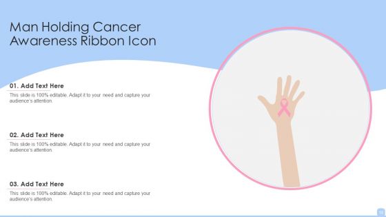 Cancer Awareness Ribbon Icon Ppt PowerPoint Presentation Complete With Slides