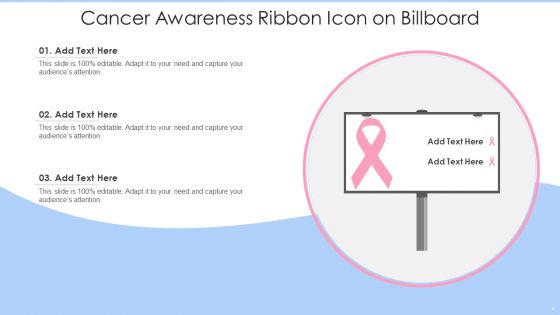 Cancer Awareness Ribbon Icon Ppt PowerPoint Presentation Complete With Slides