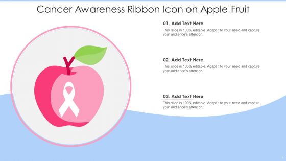 Cancer Awareness Ribbon Icon Ppt PowerPoint Presentation Complete With Slides