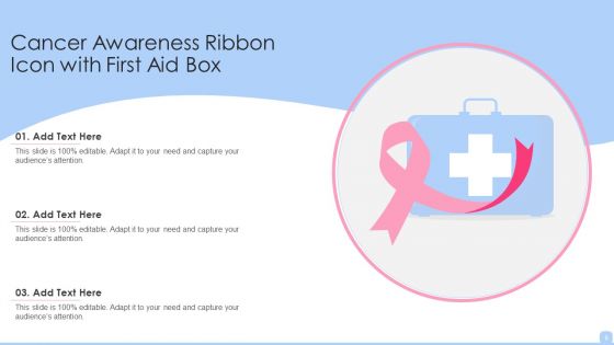 Cancer Awareness Ribbon Icon Ppt PowerPoint Presentation Complete With Slides