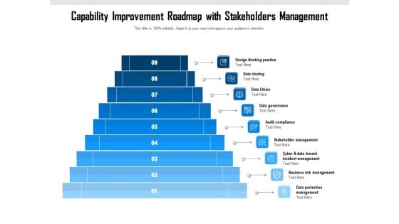 Capability Improvement Roadmap With Stakeholders Management Ppt PowerPoint Presentation File Templates PDF