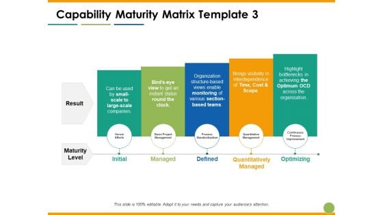 Capability Maturity Matrix Quantitatively Managed Ppt PowerPoint Presentation Show Format Ideas