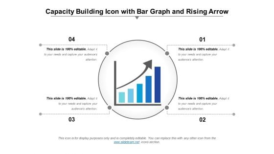 Capacity Building Icon With Bar Graph And Rising Arrow Ppt PowerPoint Presentation Icon Topics PDF