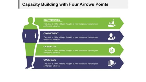 Capacity Building With Four Arrows Points Ppt PowerPoint Presentation Outline Template PDF