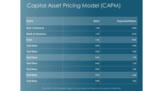 Capital Asset Pricing Model Capm Ppt Powerpoint Presentation Professional Maker