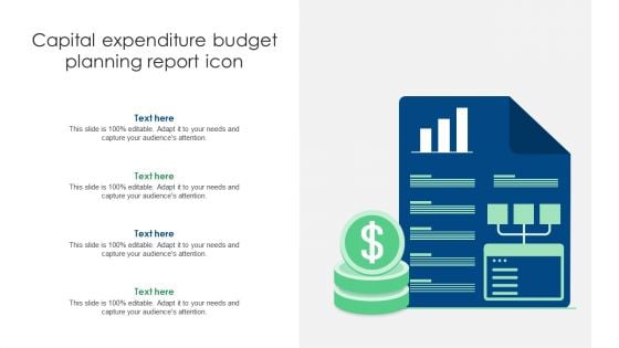 Capital Expenditure Budget Planning Report Icon Ppt Infographic Template Graphics Template PDF