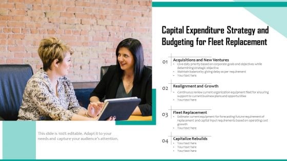 Capital Expenditure Strategy And Budgeting For Fleet Replacement Ppt PowerPoint Presentation Gallery Templates PDF