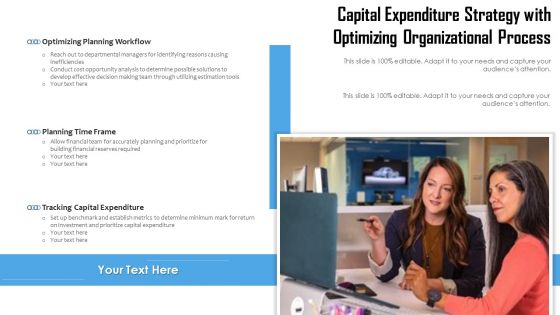 Capital Expenditure Strategy With Optimizing Organizational Process Ppt PowerPoint Presentation File Guide PDF