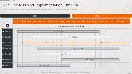 Capital Investment Options Real Estate Project Implementation Timeline Template PDF