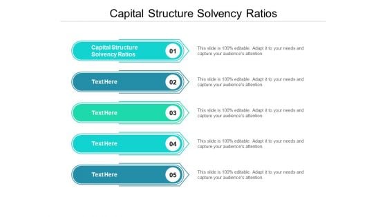 Capital Structure Solvency Ratios Ppt PowerPoint Presentation Ideas Guidelines Cpb