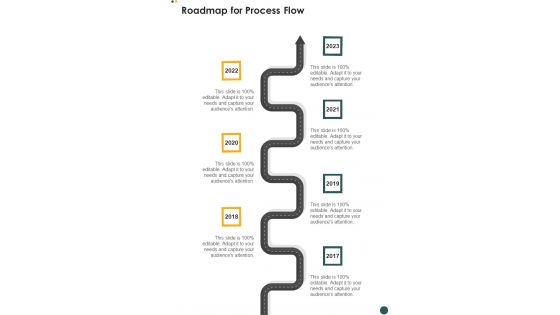 Capital Tax Services Proposal Roadmap For Process Flow One Pager Sample Example Document