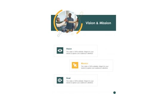 Capital Tax Services Proposal Vision And Mission One Pager Sample Example Document