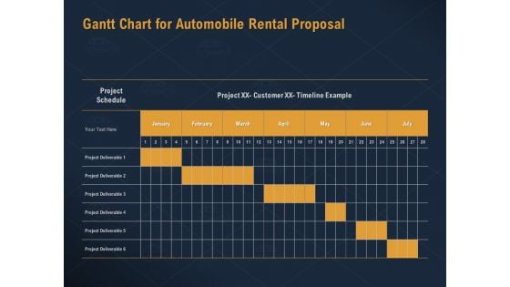 Car Hiring Gantt Chart For Automobile Rental Proposal Ppt Infographic Template Mockup PDF