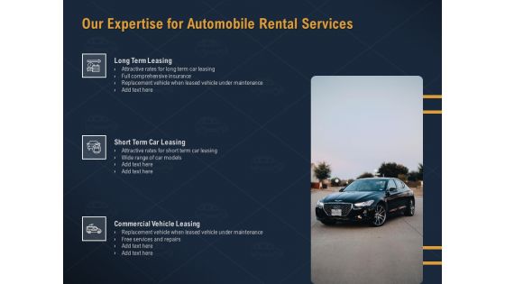 Car Hiring Our Expertise For Automobile Rental Services Ppt Professional Structure PDF