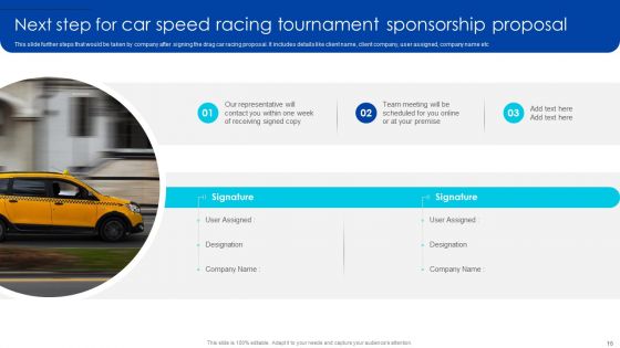 Car Speed Racing Tournament Sponsorship Proposal Ppt PowerPoint Presentation Complete Deck With Slides