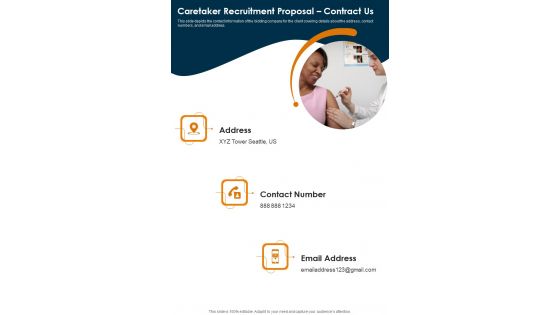 Caretaker Recruitment Proposal Contract Us One Pager Sample Example Document