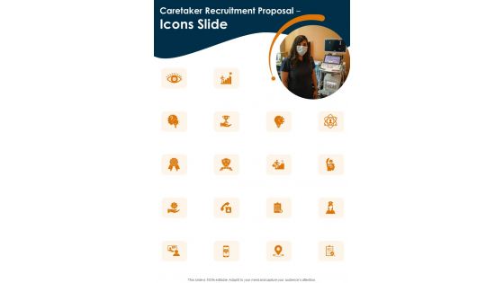 Caretaker Recruitment Proposal Icons Slide One Pager Sample Example Document