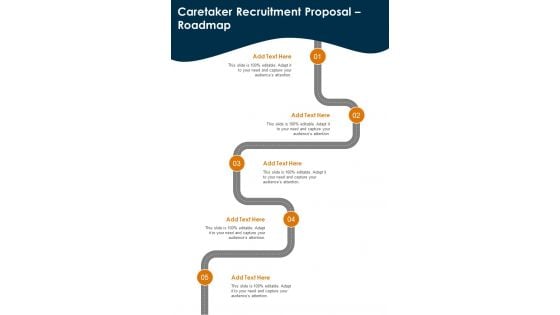 Caretaker Recruitment Proposal Roadmap One Pager Sample Example Document