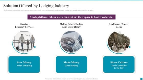 Cargo Industry Investor Financing Pitch Deck Solution Offered By Lodging Industry Microsoft PDF