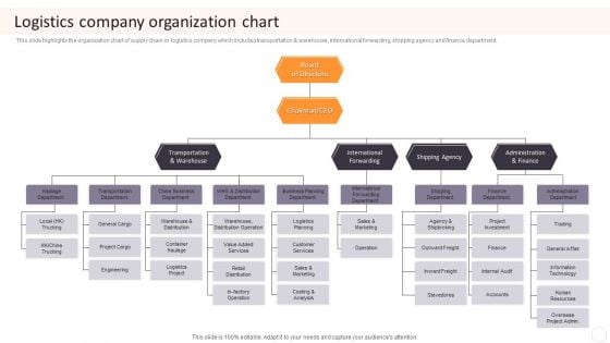 Cargo Logistics Company Profile Logistics Company Organization Chart Information PDF