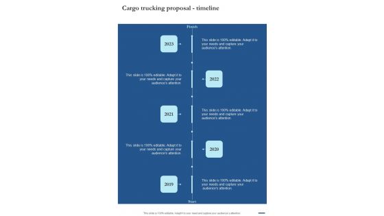 Cargo Trucking Proposal Timeline One Pager Sample Example Document Cargo Trucking Proposal Timeline One Pager Sample Example Document