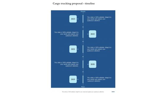 Cargo Trucking Proposal Timeline One Pager Sample Example Document