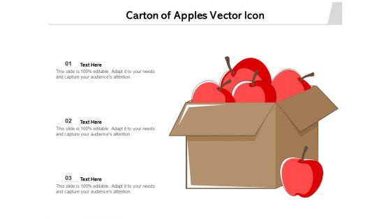 Carton Of Apples Vector Icon Ppt PowerPoint Presentation Gallery Backgrounds PDF