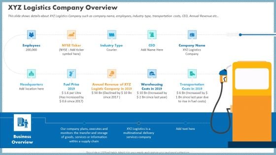 Case Competition Inflated Fuel Price In Logistics Firm XYZ Logistics Company Overview Slides PDF