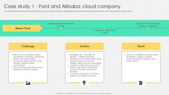 Case Study 1 Ford And Alibaba Cloud Company Template PDF