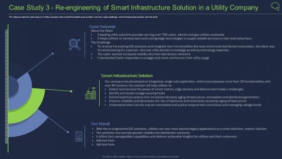Case Study 3 Re Engineering Of Smart Infrastructure Solution In A Utility Company Themes PDF