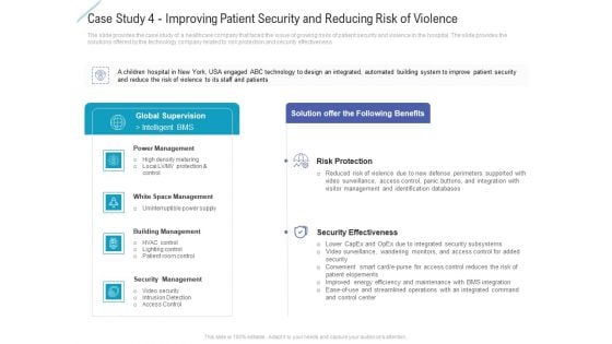 Case Study 4 Improving Patient Security And Reducing Risk Of Violence Icons PDF