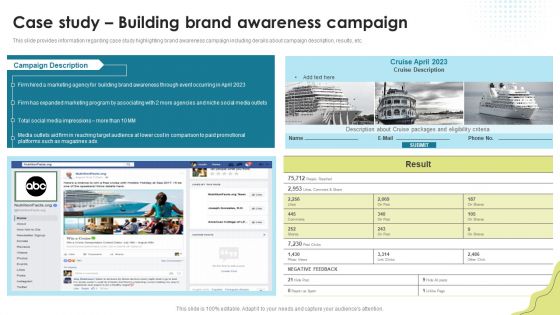 Case Study Building Brand Awareness Campaign Brand Administration Pictures PDF