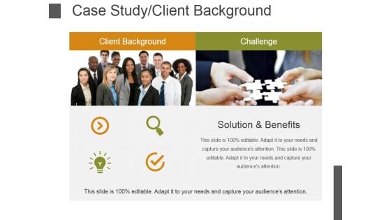 Case Study Client Background Template 2 Ppt PowerPoint Presentation Model Demonstration