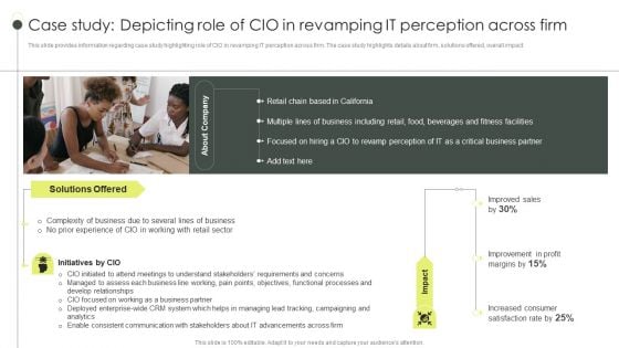 Case Study Depicting Role Of CIO In Revamping IT Perception Across Firm Sample PDF