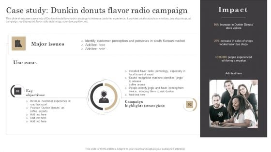 Case Study Dunkin Donuts Flavor Radio Campaign Ppt Infographics Ideas PDF Case Study Dunkin Donuts Flavor Radio Campaign Ppt Infographics Ideas PDF