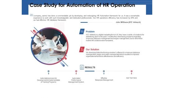 Case Study For Automation Of HR Operation Ppt PowerPoint Presentation Outline Introduction PDF