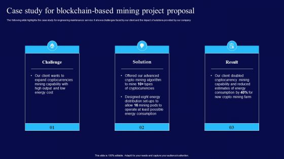 Case Study For Blockchain Based Mining Project Proposal Ppt Layouts Inspiration PDF