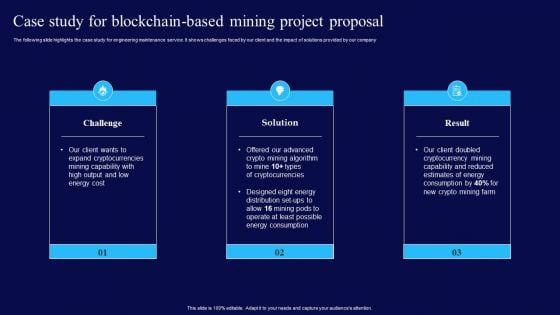 Case Study For Blockchain Based Mining Project Proposal Ppt Layouts Inspiration PDF