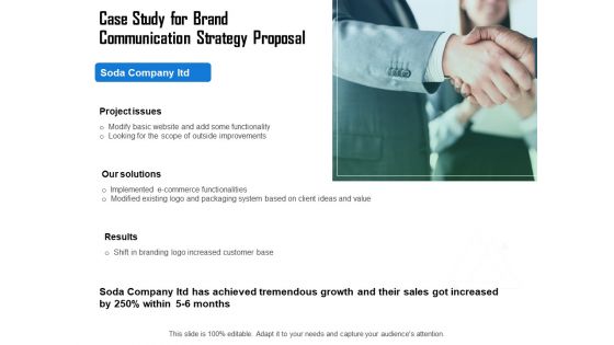 Case Study For Brand Communication Strategy Proposal Ppt Layouts Outfit PDF