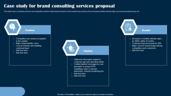 Case Study For Brand Consulting Services Proposal Ppt PowerPoint Presentation Gallery Sample PDF