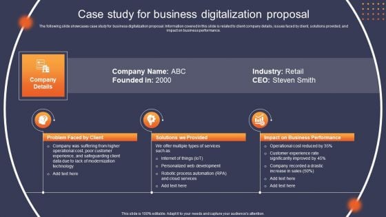 Case Study For Business Digitalization Proposal Ppt Ideas Topics PDF