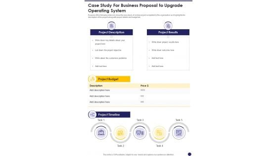 Case Study For Business Proposal To Upgrade Operating System One Pager Sample Example Document