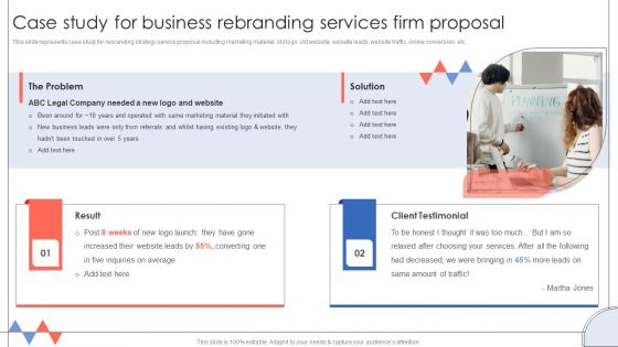 Case Study For Business Rebranding Services Firm Proposal Mockup PDF