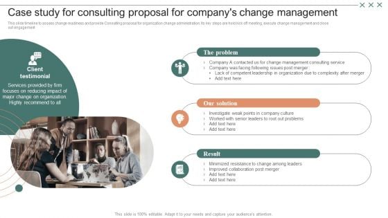 Case Study For Consulting Proposal For Companys Change Management Professional PDF