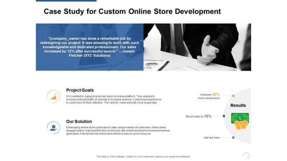 Case Study For Custom Online Store Development Ppt PowerPoint Presentation Outline Graphic Images